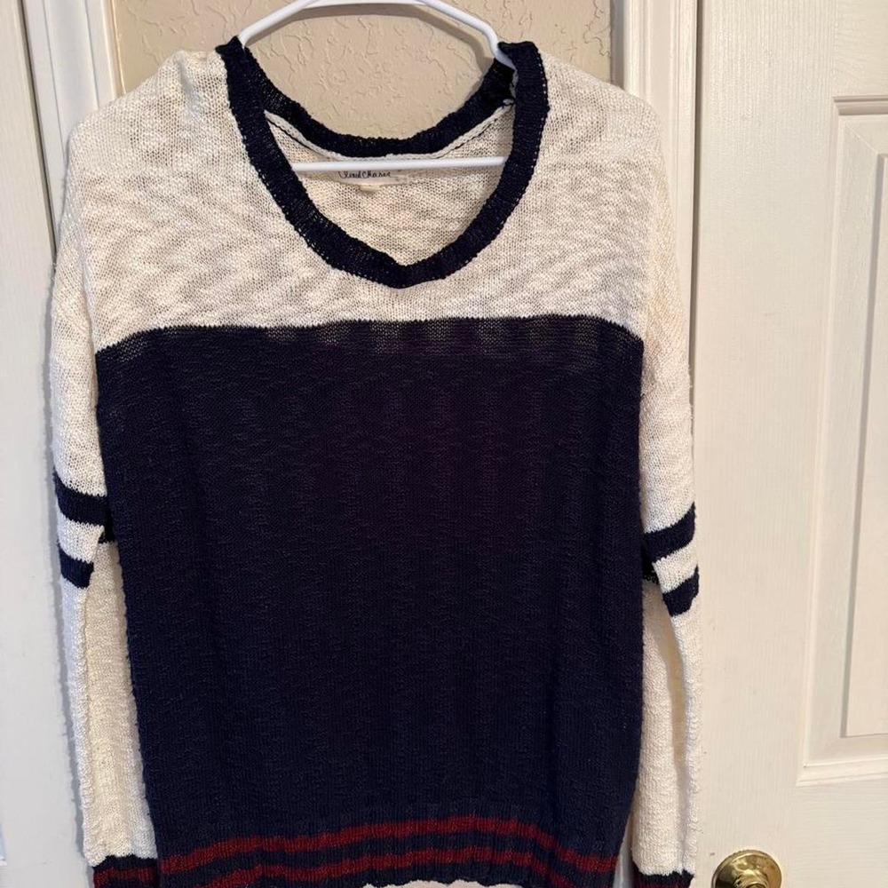 Cloud Chaser Colorblock Open Knit Sweater Size L